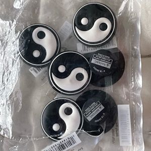 Crocs Jibbitz Yin Yang Symbol Shoe Charms set of 6 ~ Authentic